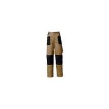 Issa - Pantalon de trabajo line Stretch 8730 Beige - negroLBeige - negro l iso 13688