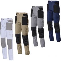 Issa - Pantalon de trabajo line Stretch 8730 Beige - negroXXLBeige - negro xxl iso 13688