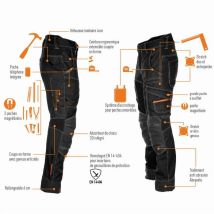 Bosseur - Pantalon De Travail Trident Standard Camel/ Noir T.36 - 11557-010