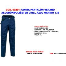Pantalone drill in cotone e poliestere right fit navy - Misura: 44