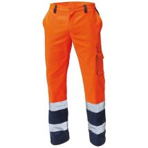 Pantaloni ad Alta Visibilita Bicolore Siggi Arancioni Blue Arancio-Navy 3XL