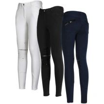 Horses - Pantaloni da donna in cotone elasticizzati modello Irene Woven: 40 it, Blu