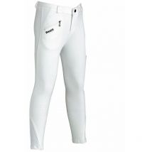 Daslo - Pantaloni da equitazione bambina ideale 4 stagioni peso 300g con grip ginocchio: 4 anni, beige (02)