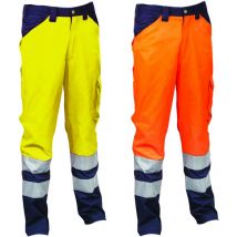 Pantalone encke ad alta visibilita' - tg.m -arancione fluo/navy