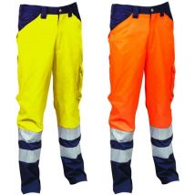 Pantalone encke ad alta visibilita' - tg.2xl - giallo fluo/navy