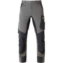 Pantaloni da lavoro dynamic elasticizzati grigio tg. s-xxl tasche portautensili, 'l'