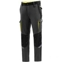Dc Tech Trousers pantaloni tecnici grigio scuro/giallo fluo Tg.L con inserti di rinforzo sulle ginocchia chiusura con zip e bottone Grigio