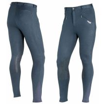 Pantaloni Equitazione Daslo Da Uomo Aderente Peso 300g In Maglina Di Cotone Elasticizzata Con Toppe In Tessuto: 54, Nero (10)