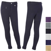 Winner - Pantaloni equitazione Jodhpur in maglina di cotone elasticizzato e anatomico: 13/14 anni, nero