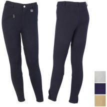 Pantaloni equitazione Winner per bambino in cotone elasticizzato anatomico: 3/4 anni, blu