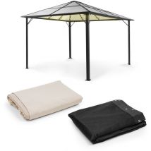 Pantheon Solid Sky Ambient Solar Pavillon Moskitonetze 3x4 m Dach transparent