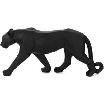Vicmhuang - Panthère Sculpture Ornements Sculpture Géométrique Résine Léopard Statue Faune Décoration Maison Noir