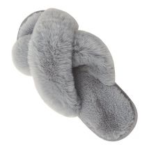 Rapanda - Pantoufles d'hiver en peluche à bretelles croisées Gris 42-43EU
