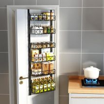 Pantry Door Organizer Over the Door Pantry Organizer with 6-Tier Adjustable Baskets Heavy-Duty Metal Wall Mounted Over