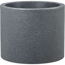 Panzano 40, bac à plantes/pot à fleurs/jardinière, cylindrique, coloris: Granit noir, fabriqué avec du plastique recyclé, pour l'extérieur - Scheurich
