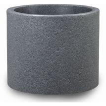 Panzano 40, Pflanzgefäß/Blumentopf/Pflanzkübel, rund, aus Kunststoff Farbe: Schwarz-Granit, 38,6 cm Durchmesser, 32 cm hoch, 36 l Vol. - Scheurich