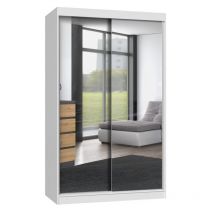 Hucoco - paolo - Armadio 2 ante scorrevoli - 2 specchi - l. 120 cm - Cabina armadio 2 ante