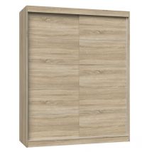 PAOLO - Armoire à 2 portes coulissantes - Penderie L 160 cm - Dressing de chambre 2 portes