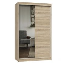 Paolo - Schrank mit 2 Schiebetüren - 1 Spiegel - Breite 120 cm - 2-türiges Ankleidezimmer