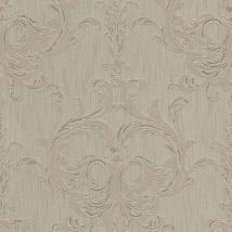 Papel pintado barroco Profhome 961963 papel pintado textil texturado de estilo barroco mate marrón beige 5,33 m2