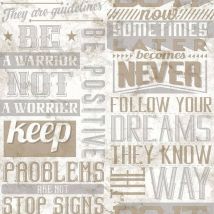 Noordwand - Papel pintado Friends & Coffee Words and Letters metal beige