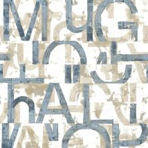 Noordwand - Papel pintado Friends & Coffee Words and Letters azul metal