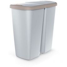 Keden - Papelera con 2 tapas independientes de 45L