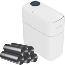 Joybos - Papelera cubo de basura con Diseño de Adsorción Automática 10incluye 120 bolsas de basura - Blanco