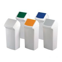 Durable - Recogedor de residuos reciclable 40l H747xW320xF366mm blanco azul con tapa