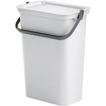 Tontarelli Papelera MODA 10L con asa 27,5X17,6X35,5 cm - blanco