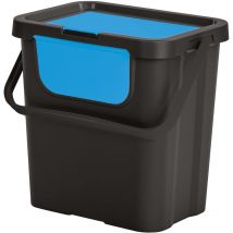 Papelera moda doble negro 24L con asa 38,2x27,7x37 cm - zafiro - Tontarelli