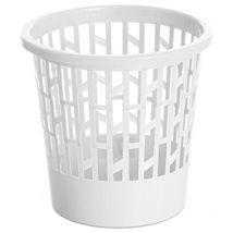 Weißer Abfalleimer aus Kunststoffgitter, 12 l, p27bl