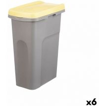Stefanplast - Papelera amarillo gris plástico 25 l (6 unidades)