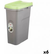 Stefanplast - Papelera verde gris plástico 25 l (6 unidades)