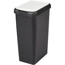 Papelera Touch&lift 45 Litros Color Negro Con Tapa Blanca