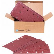 Papier Abrasif pour Ponceuse Vibrante Vonroc 92X187MM Lot de 50 Feuilles de Ponçage Bois - Plastique - Métal et surfaces Peintes - Compatible à la