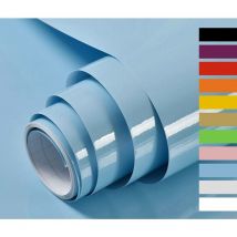 Papier Adhesif pour Meuble Cuisine Porte Mur Stickers Meuble Vinyle Autocollants Meuble Bleu avec des Paillettes 40X300cm