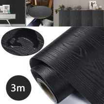 Readcly - Papier Adhesif pour Meubles Bois Autocollant Mural Vinyle pvc Auto-Adhésif de Cuisine Stickers Décoration Chambre Salon Meuble(Noir