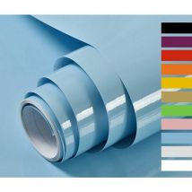 Papier Adhésif pour Meubles Cuisine Porte Mur Meubles Autocollants Vinyle Meubles Autocollants Bleu avec Paillettes 40X300cm