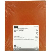Papier de verre silex 230 x 280 mm 40 x 4 / 80 x 4 / 100 x 4 / 150 x 3 15