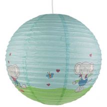 Niermann - Papier Lampenschirm fürs Kinderzimmer mit fröhlichem Elefanten Motiv ø 40cm