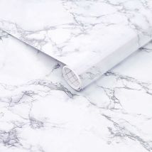 Memkey - Papier Marbre Autocollant, Vinyle pvc Résistant et Imperméable pour Meubles,Papier Adhesif pour Meuble,40 cm x 500 cm
