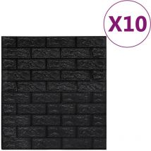 Lafomukea - Papier peint 3D autoadhésif Briques 10 pcs Noir