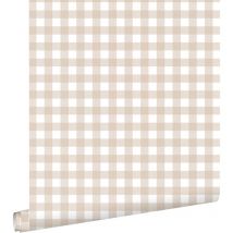 Estahome - papier peint à damier beige