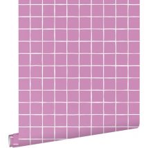 papier peint à damier violet - ESTAhome