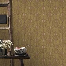 Superfresco Easy - Papier peint intissé Paons Alfie 1005 x 52cm Ocre
