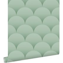 Estahome - papier peint art déco vert grisé