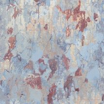 Profhome - Papier peint aspect pierre carrelage 379542 papier peint intissé légèrement texturé à l'aspect de pierre mat bleu rouge beige blanc crème