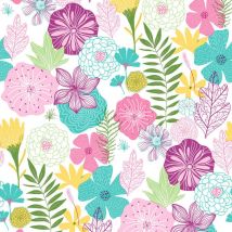Roommates - Papier peint auto-adhésif - Fleurs Multicolores - 5.75 m x 45 cm
