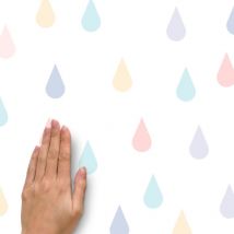 Roommates - Papier peint auto-adhésif - Gouttes colorées - 5.75 m x 45 cm